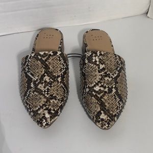 Women’s Studded Snake Skin Mules w/ Block Heel